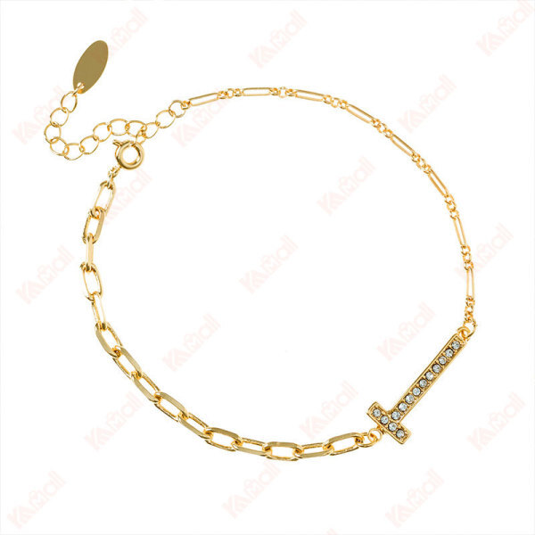 fashion plated k gold bracelet